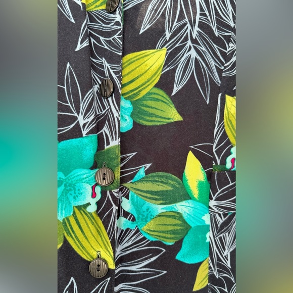 White Stag dress collar nice 3/4 open back, stunning flower print size L - Picture 3 of 4